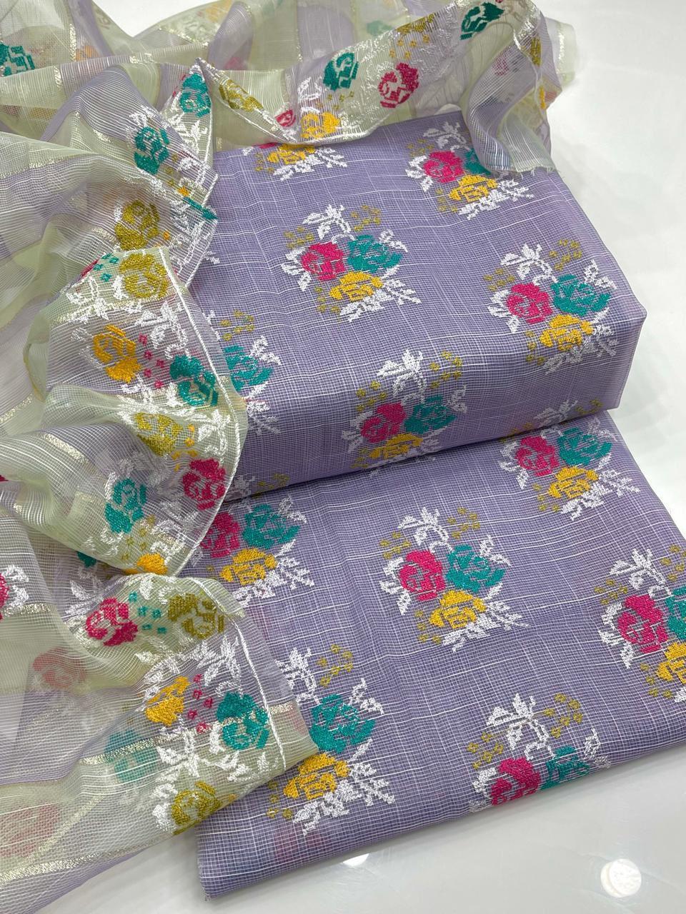 2 Pcs Women's Unstitched Embroidered Suit