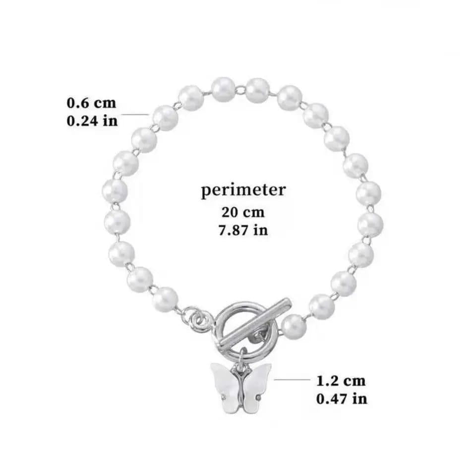 Trendy Butterfly Design  Pearl Bracelet