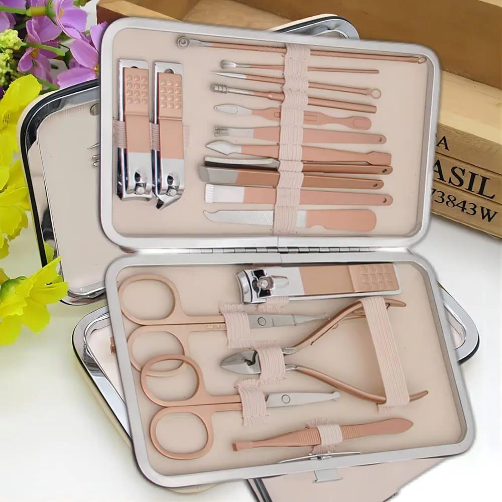 Durable Manicure Kit - Smooth Beige Design | 1 Pcs for Easy Storage