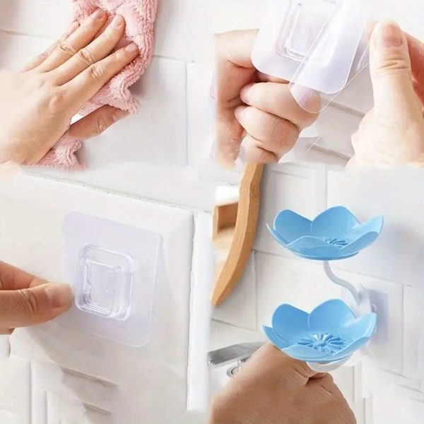 Multicolor Lotus Flower Soap Holder, Double Layer Wall-mounted, No-drill With Drainage, Quick-dry Plastic Bathroom Organizer For Soap Storage, Soap Holder For Bathroom ( Random Color ) – 01 Stand