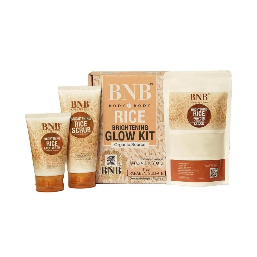 BNB - Skin Brightening Rice Facial Kit - Whitening and Exfoliating Set