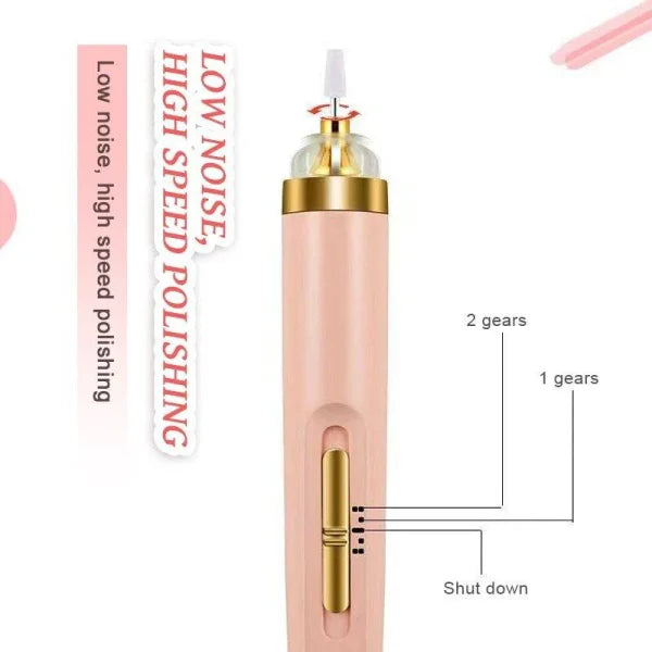 5 In 1 Professional Manicure Nail | Salon Nail Finishing Touch | Nail Grinding, Burnishing Machine | Full Manicure And Pedicure Tool – Pink Color