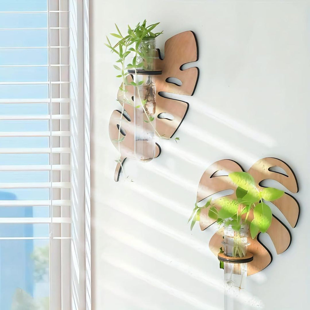 MDF Wood Planter 3D Brown Modern Decor