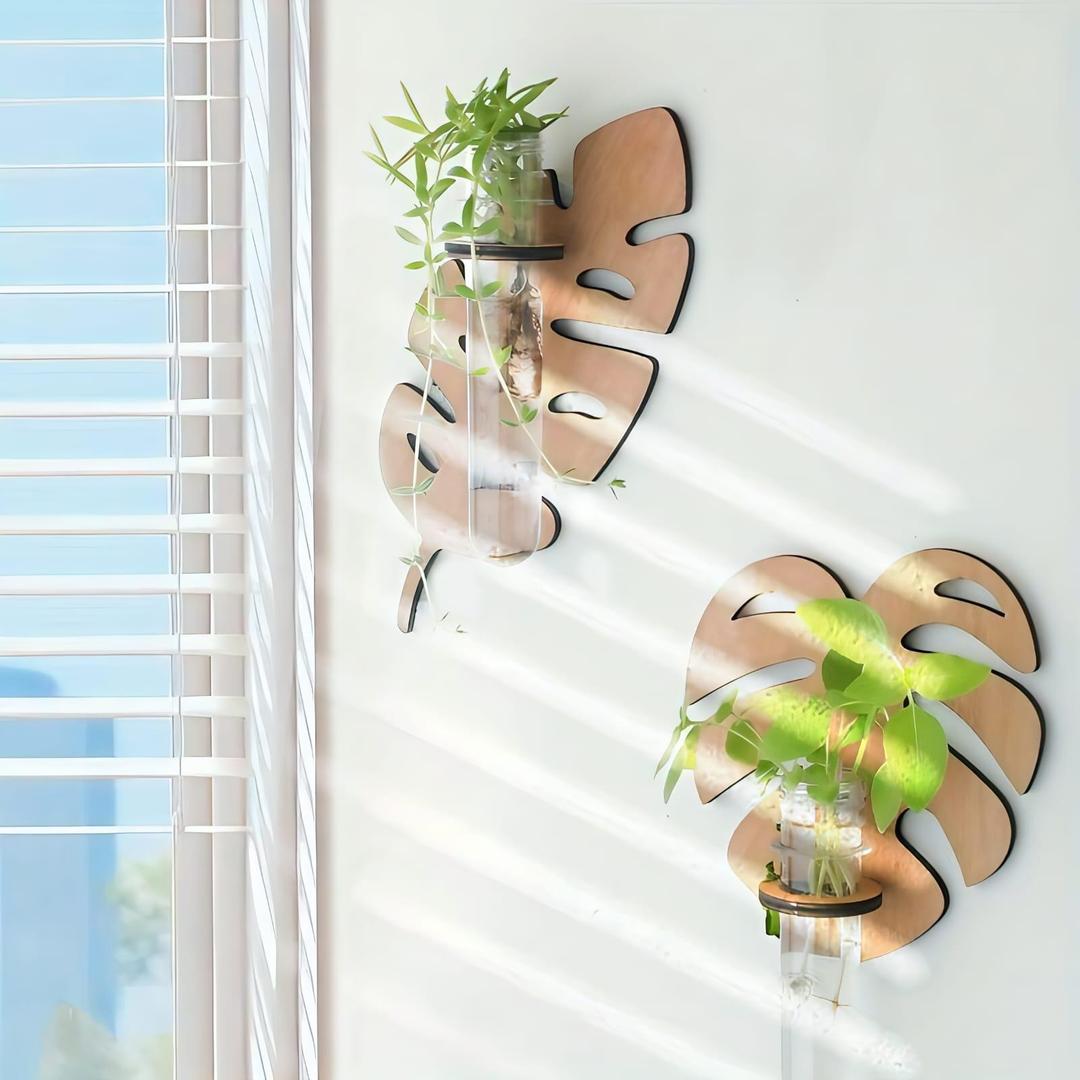 MDF Wood Planter 3D Brown Modern Decor