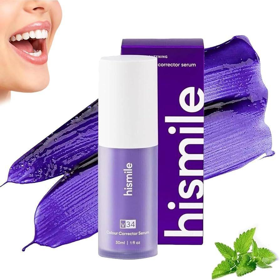 Teeth Whitening Purple Toothpaste - V34 Colour Corrector Serum 30ml