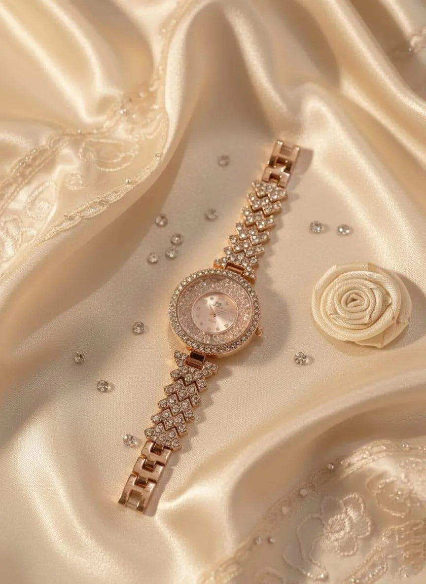 Chic Women's Quartz Watch with Water Resistance - 1 Pc Stylish Round Analogue Timepiece in Rose Gold