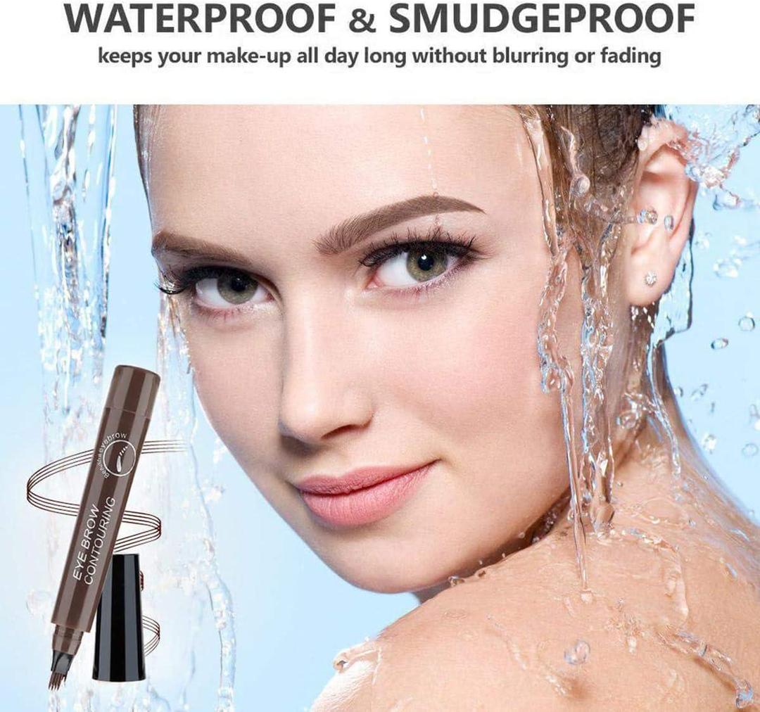 Waterproof Smudge Proof Eyebrow Pen - 1 Pc Brown Shades