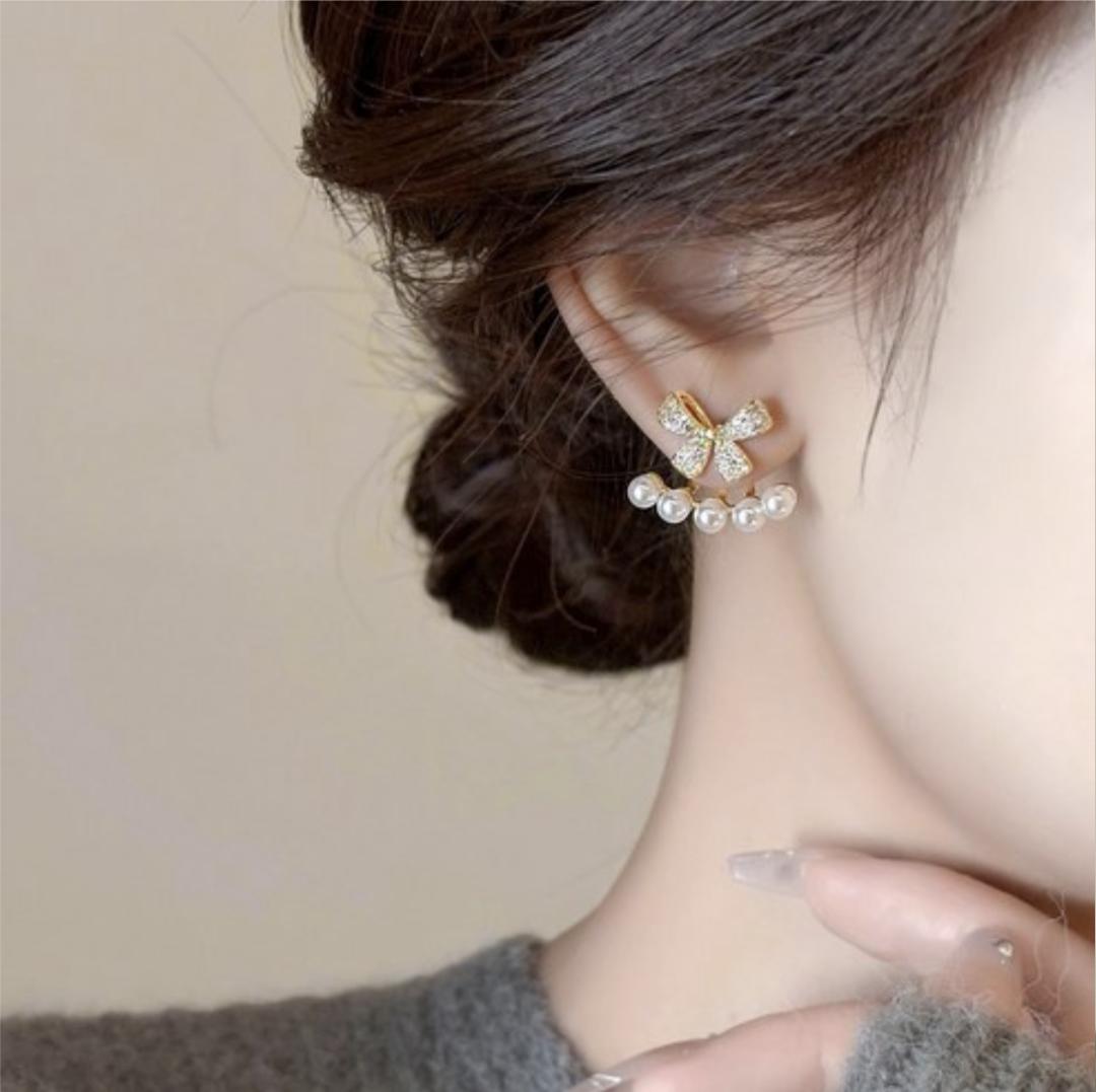 Butterfly Design Silver Plated Zircon Earrings