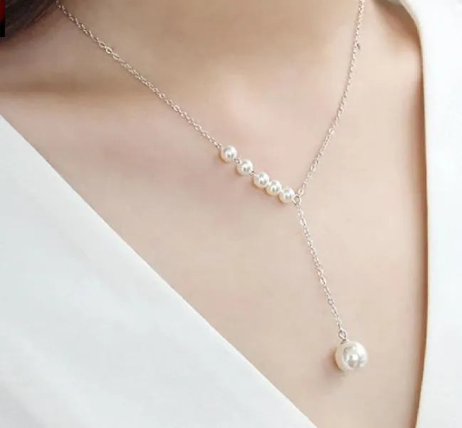 Pearl Y Necklace