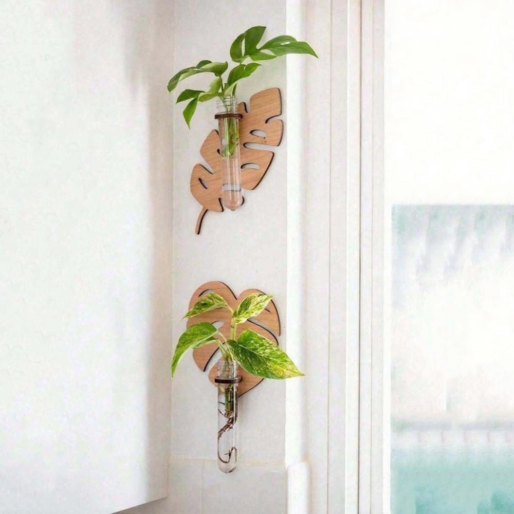 MDF Wood Planter 3D Brown Modern Decor
