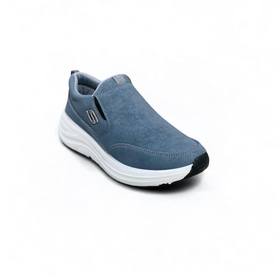 Men's Casual Grey Synthetic Leather Sneakers